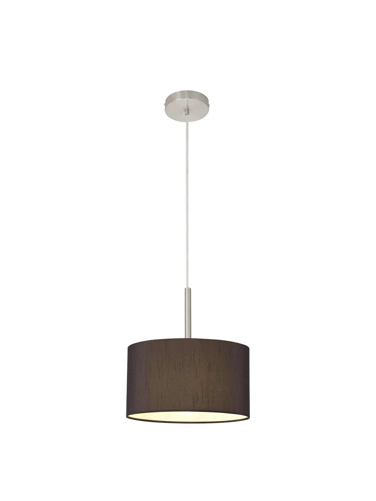 Baymont 30cm Pendant 1 Light Satin Nickel, Black DK0285  Deco Baymont SN BL